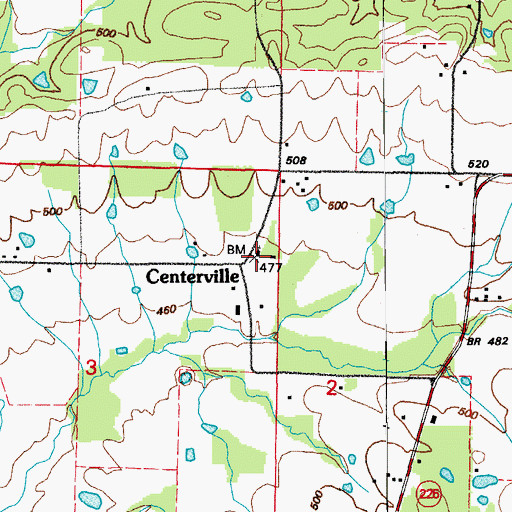 Topographic Map of Union Grove United Methodist Church, AR