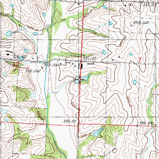 Topographic Map of Hayden Lake, MO