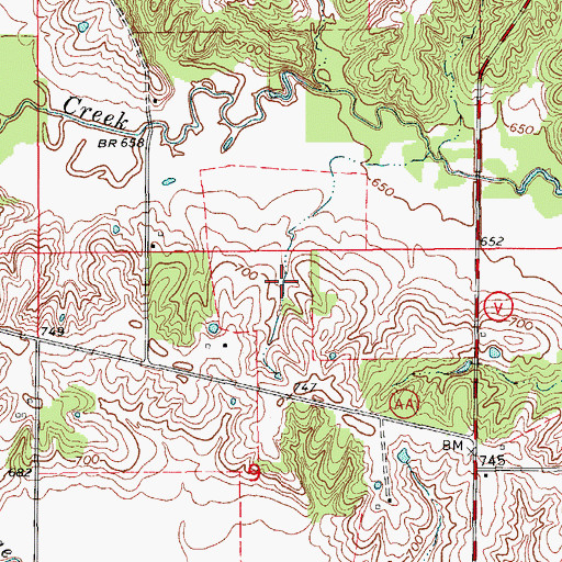 Topographic Map of Wilson Lake, MO