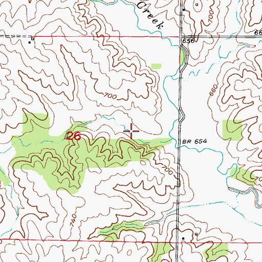 Topographic Map of Bear Creek Watershed Dam D-1, MO
