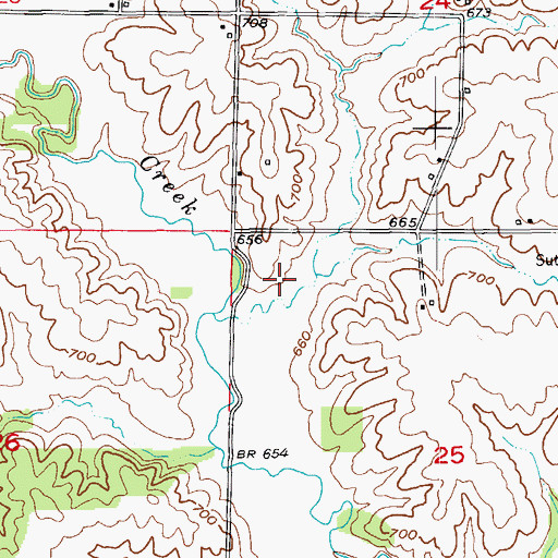Topographic Map of Bear Creek Watershed Dam D-2, MO