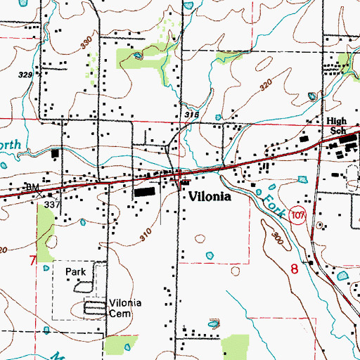 Topographic Map of Vilonia Baptist Church, AR