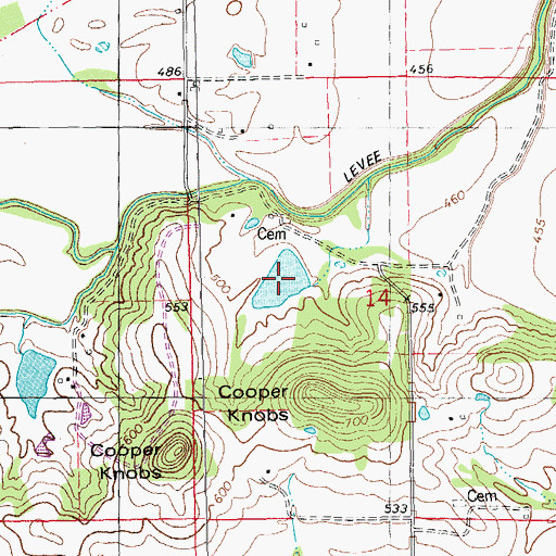 Topographic Map of Keeven Lake, MO