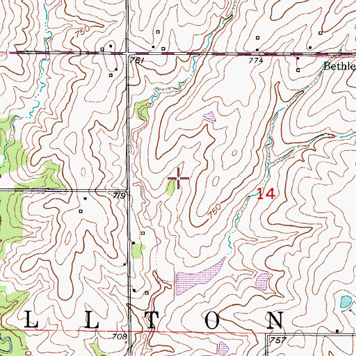 Topographic Map of Pence Lake, MO