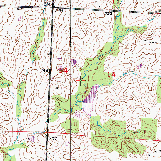 Topographic Map of Number 275 Dam, MO
