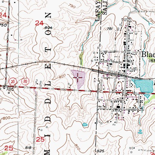 Topographic Map of Stoll Lake, MO