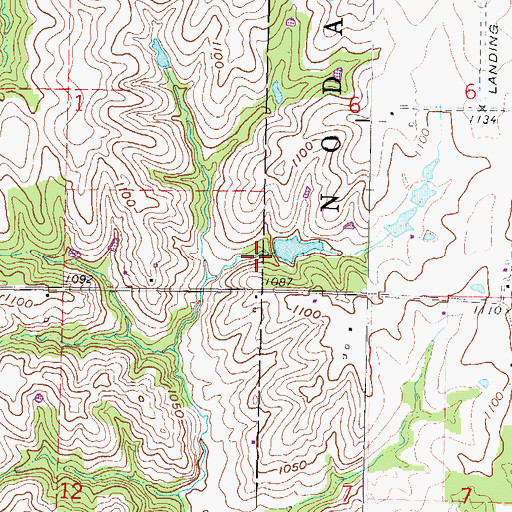 Topographic Map of Thompson Lake Dam, MO