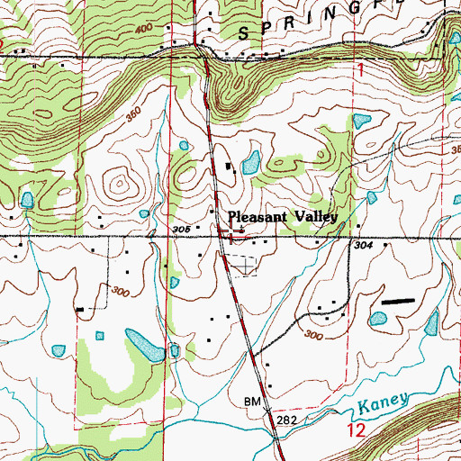 Topographic Map of Walnut Grove School (historical), AR