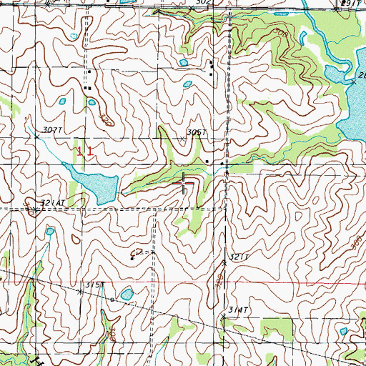 Topographic Map of Grindstone-Lost-Muddy Creek Watershed Dam C-36, MO