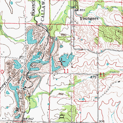 Topographic Map of Linn Lake Dam, MO