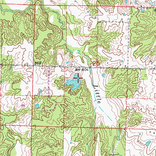 Topographic Map of Montgomery Lake Dam, MO
