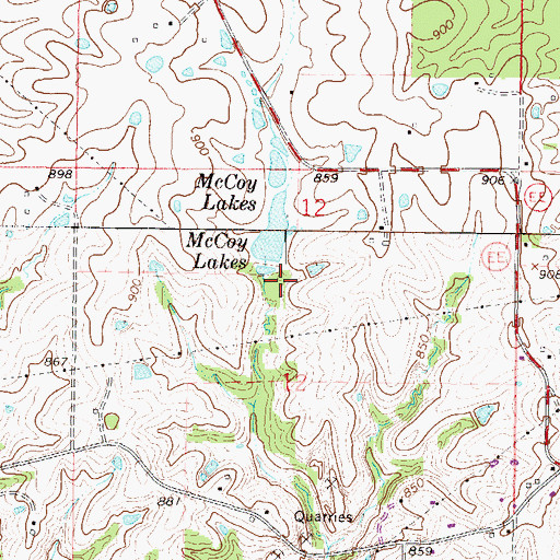 Topographic Map of McCoy Dam, MO