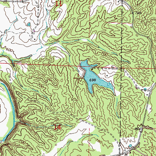 Topographic Map of Muckler and Sielfleisch Lake Dam, MO