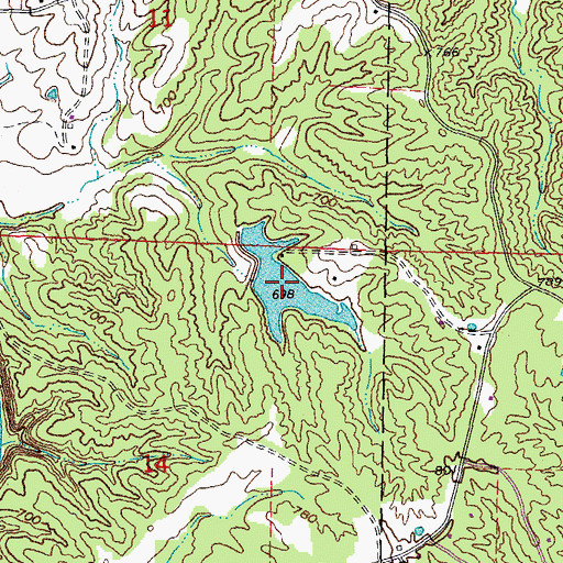 Topographic Map of Muckler and Sieleisch Lake, MO