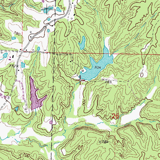 Topographic Map of Hrin Lake Dam, MO