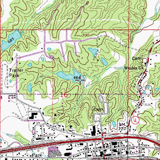 Topographic Map of Palazzo Lake Dam, MO