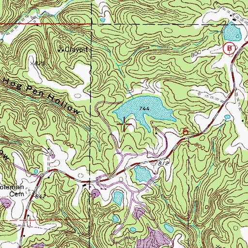 Topographic Map of Crancers Lake Dam, MO