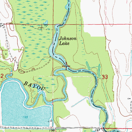 Topographic Map of Bayou Two Prairie, AR