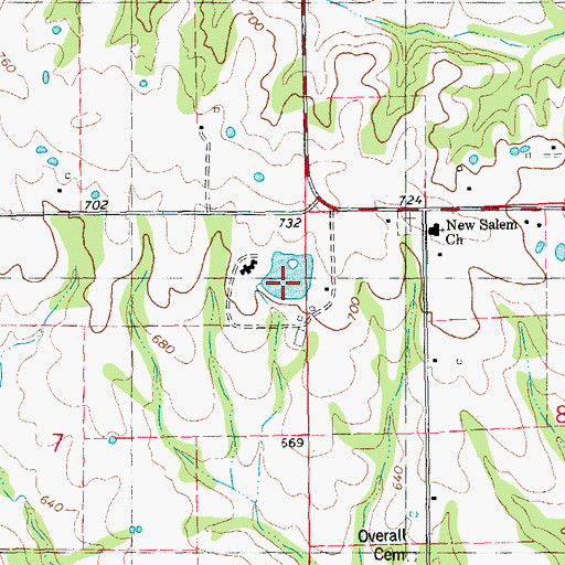 Topographic Map of Ross-Mulvehill Lake Dam, MO