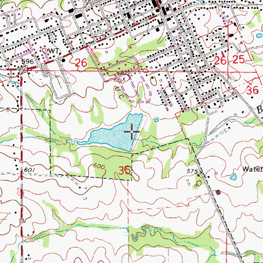 Topographic Map of Trojan Lake Dam, MO