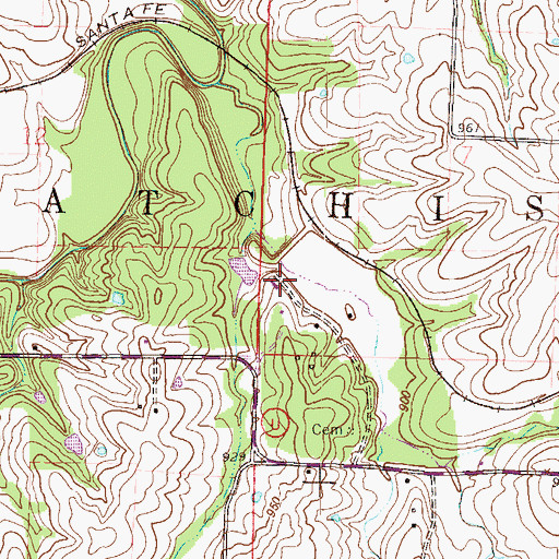 Topographic Map of Zurbuchen Lake Dam, MO