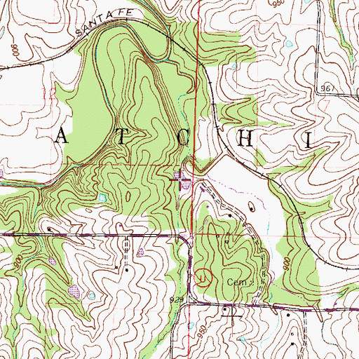 Topographic Map of Weakley Lake, MO