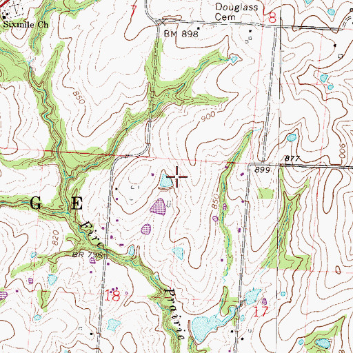 Topographic Map of Number 374 Dam, MO