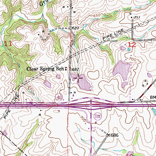 Topographic Map of Holtzclaw Lake Dam, MO