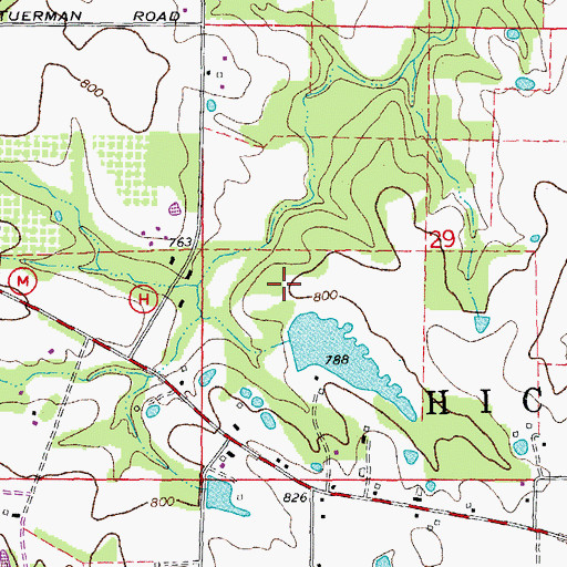 Topographic Map of Cedar Knoll Farm Lake Dam, MO