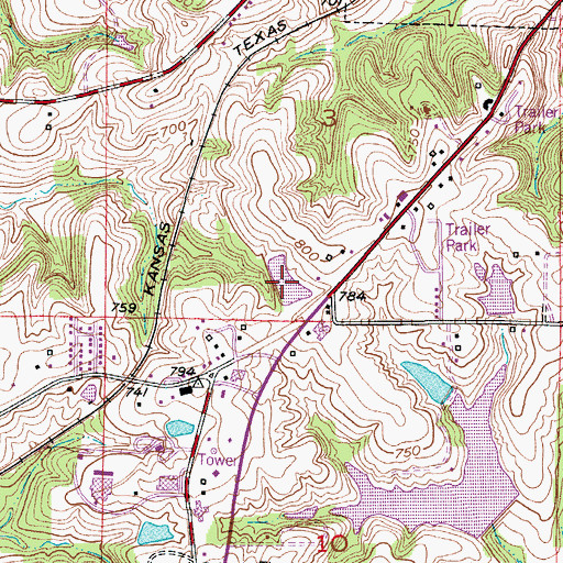 Topographic Map of Trout Lake, MO