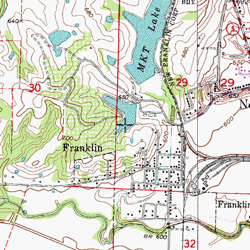 Topographic Map of New Horticulture Farm Dam, MO