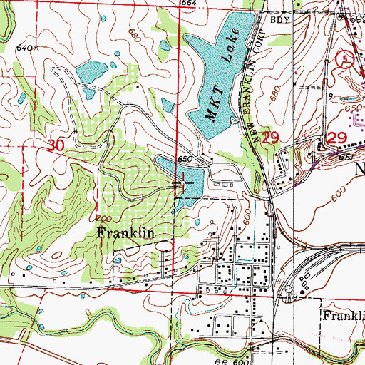 Topographic Map of Horticulture Lake, MO