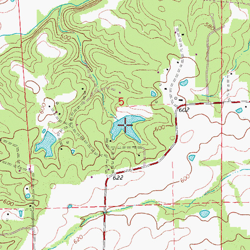 Topographic Map of Lake Wood, MO