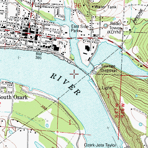Topographic Map of Gar Creek, AR