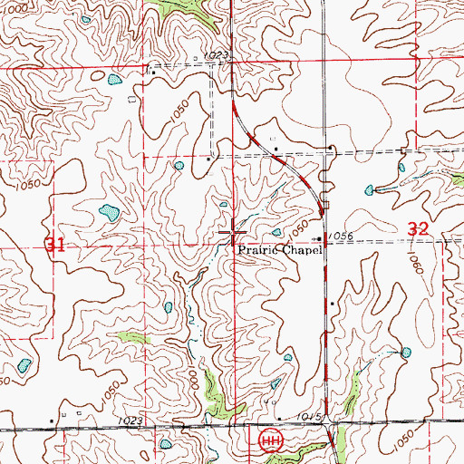 Topographic Map of Carter Lake Dam, MO