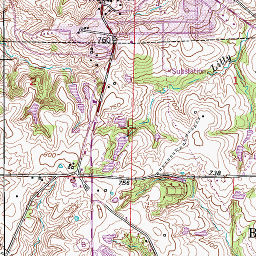 Topographic Map of Stoelting Dam, MO