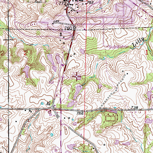 Topographic Map of Stoelting Lake, MO