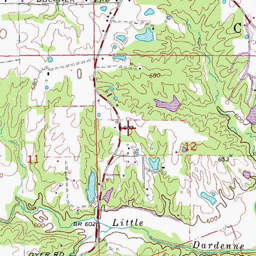 Topographic Map of New Melle Lake Estates Dam, MO
