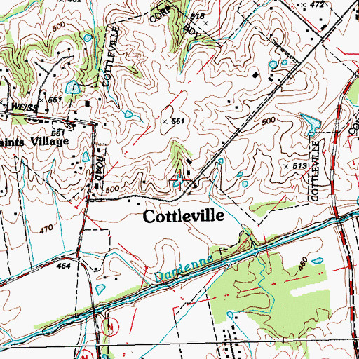 Topographic Map of Podhorns Dam, MO