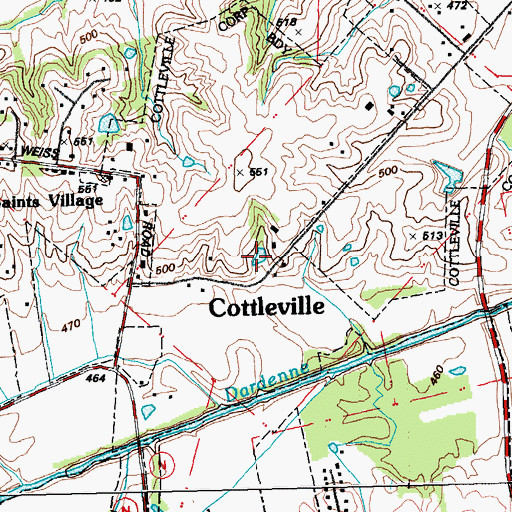 Topographic Map of Podhorns Lake, MO