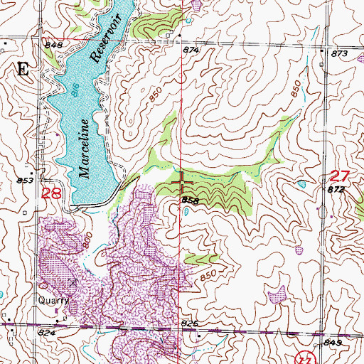 Topographic Map of Doctor Charles Martin Lake, MO