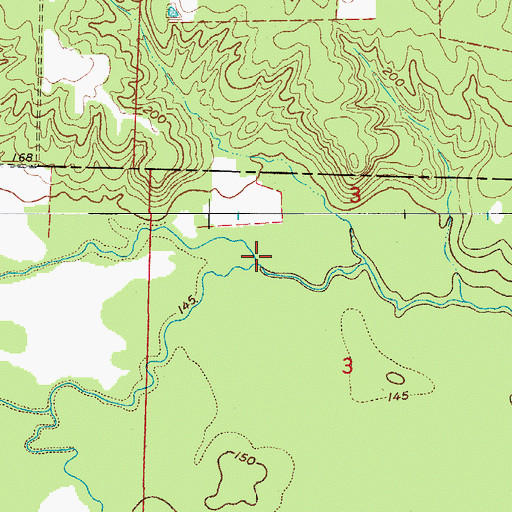 Topographic Map of Birchfield Creek, AR