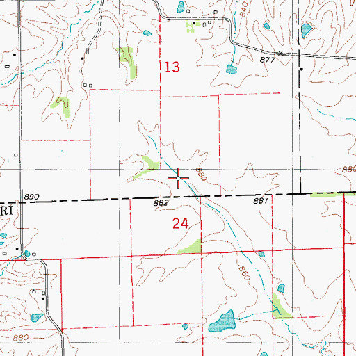 Topographic Map of Number 521 Dam (historical), MO
