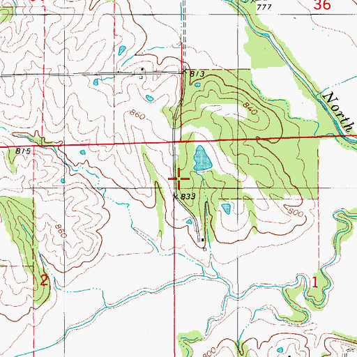 Topographic Map of Number 524 Dam, MO