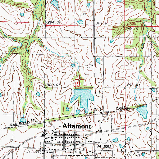 Topographic Map of Hallman Lake Dam, MO