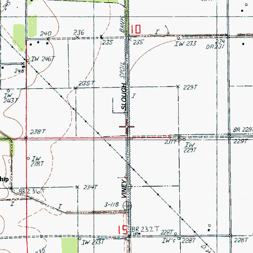 Topographic Map of Viney Slough Ditch, AR