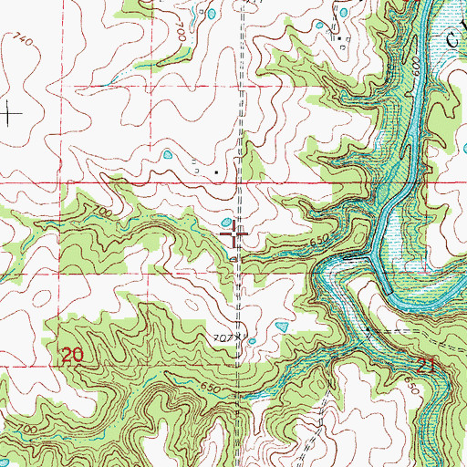 Topographic Map of Number 571 Dam, MO