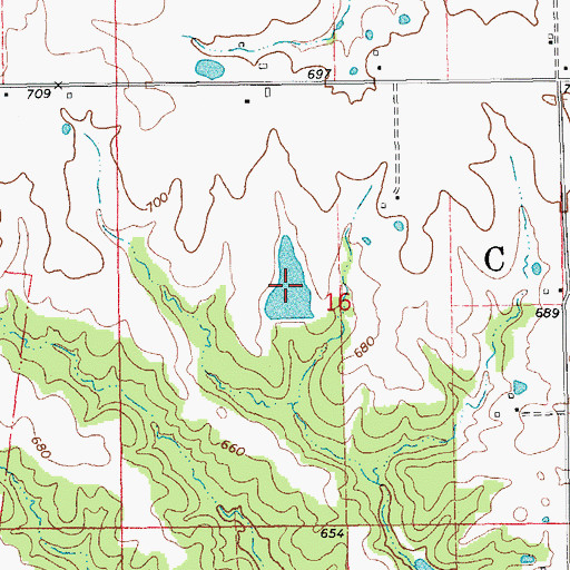 Topographic Map of Charles Ransdell Lake, MO
