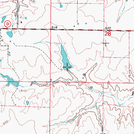 Topographic Map of Hollander Dam, MO
