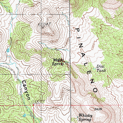 Topographic Map of Malay Spring, AZ